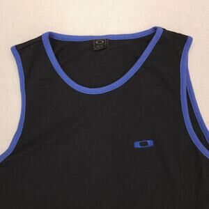 Oakley Casual Graphic Sleeveless Tank Top Shirt Adult Mens Size M Black Blue